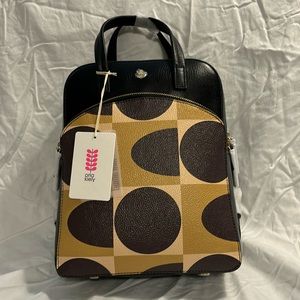 BNWT Orla Kiely “Emilia Petite Backpack” / Chestnut Spot Square / Autumn 2023